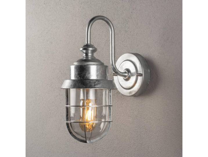 Konstsmide Aussenwandleuchte Cerignola, dimmbar, chrom / silber, Metall, Industrielles Design, Wandleuchte außen