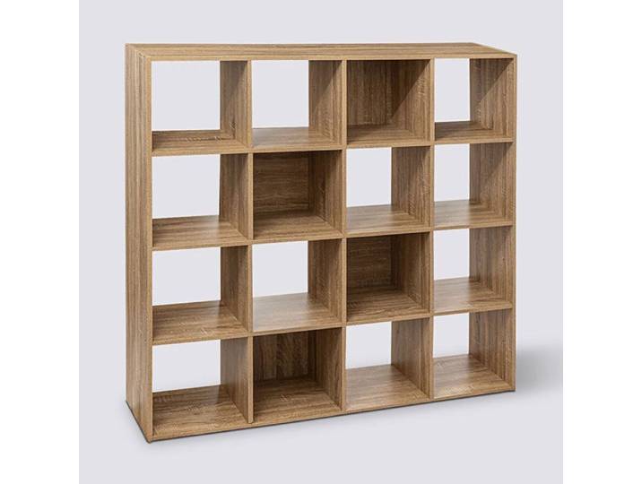 Etagère bibliothèque avec 16 cases en bois coloris naturel - Longueur 135 5 x Profondeur 32 x Hauteur 135 5 cm