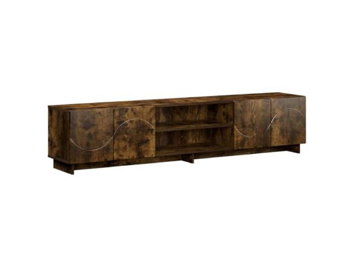 KGFHERENB TV Lowboard 180x34,5x40 cm Fernsehtisch Räuchereiche Stilvolles TV-Möbel aus Holzwerkstoff mit 4 Türen für Wohnzimmer und Schlafzimmer, sorgt für Ordnung und Stauraum.