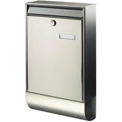 Burg Wächter, Briefkasten, Briefkasten-Set Edelstahl BxHxT 285/500/105 mm Berlin 37770 NI mit Klappe Zeitungsbox Ö