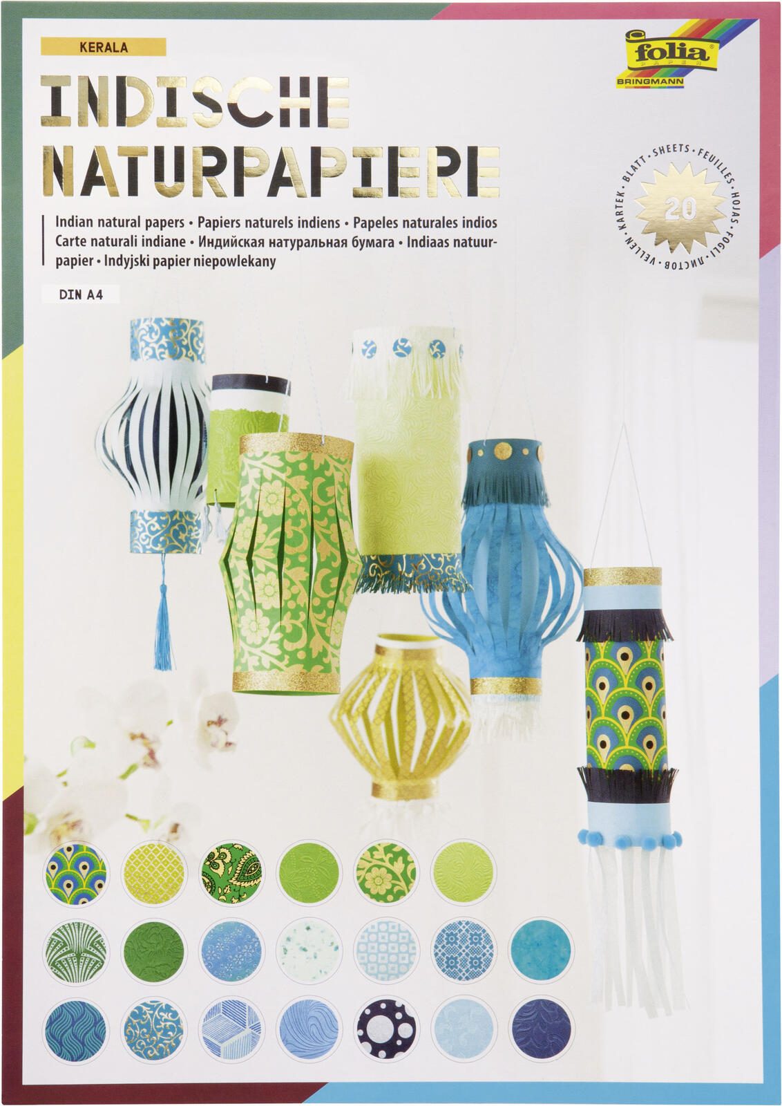 folia Motivblock Colours of India Kerala blau/grün 550401