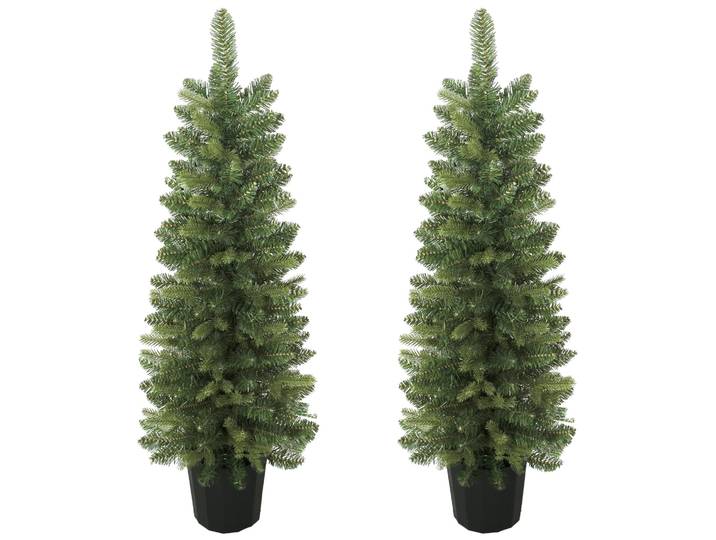 HOMCOM 2er-Set künstliche Weihnachtsbäume, 120 cm, 170 Zweigspitzen, grün