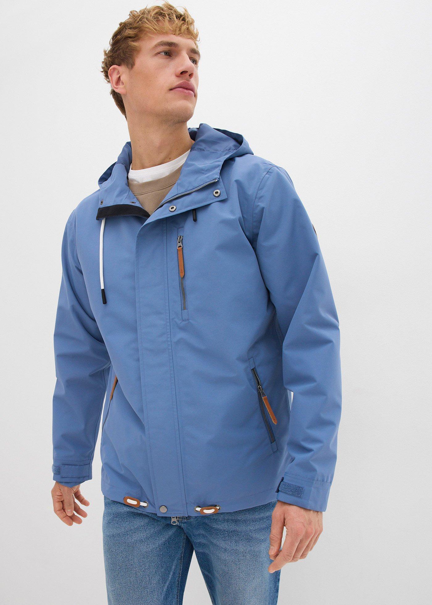 bonprix Wasserdichte Funktions-Jacke, blau, Gr.54, moderne Herren-Jacke mit Funktion
