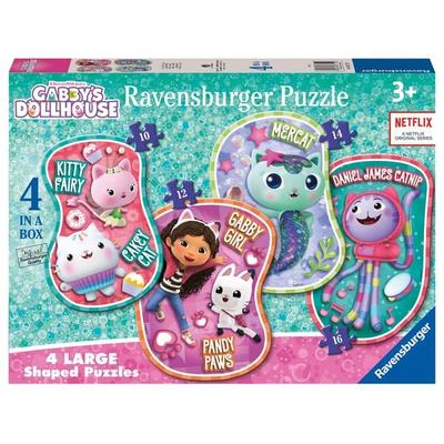 Ravensburger Kinderpuzzle 03170 - Es ist Zeit für Gabby! - 4 konturgeformte Puzzles mit 10, 12, 14 und 16 großen, stabilen Puzzleteilen, für kleine