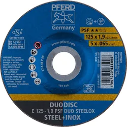 PFERD TOOLS DUODISC Trenn-/Schleifscheiben PSF DUO STEELOX für Stahl/VA - 62012630