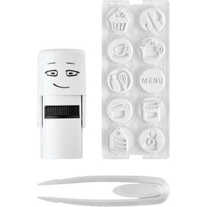 Colop Motivstempel Little Nio Set, Ø 1,7 cm, 12-teilig, Küche, mit Stempelkissen