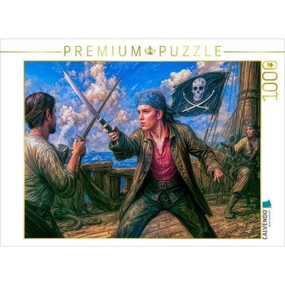 CALVENDO Puzzle Mary Read - Legendäre Piratin in dramatischer Szene Puzzle | 1000 Teile Lege-Größe 64x48cm Foto-Puzzle für glückliche Stunden