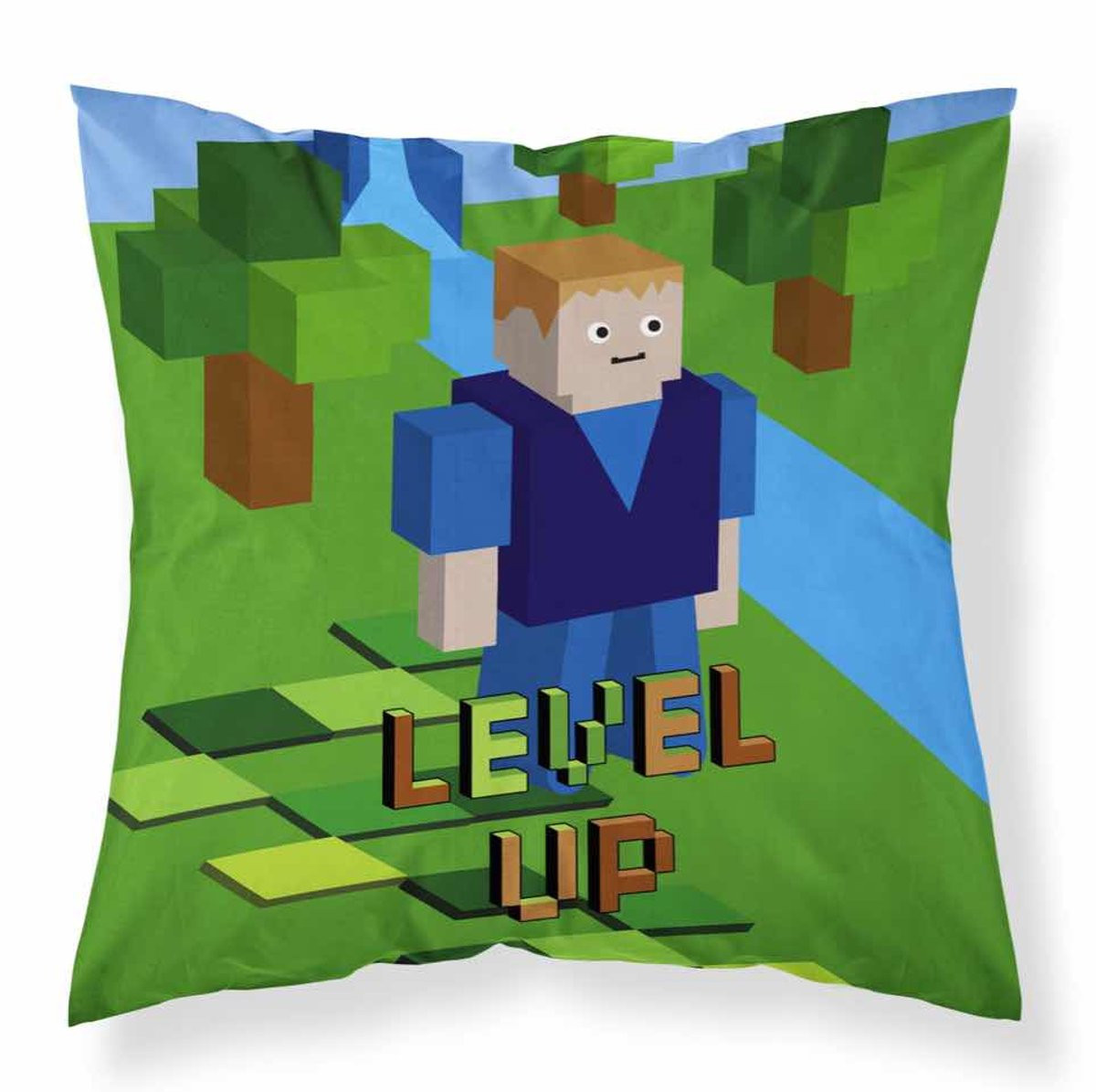 Bricks sierkussen Level up, 40 x 40 cm, gevuld met polyester
