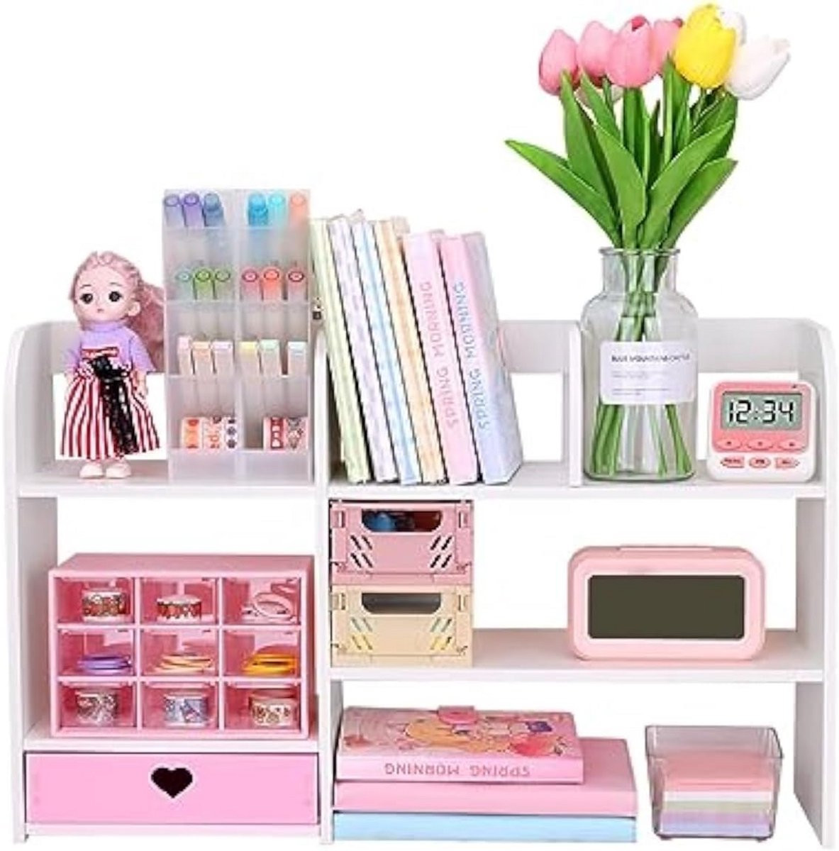 Bureau Organizer Boekenplank met Lade voor Bureau en Kantoor