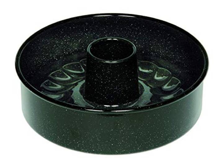 Riess, 0485-022, Tortenform, 26 cm, 3-tlg., CLASSIC - BACKFORMEN, Höhe 8,0 cm, Profibäcker, Backform, Emaillie, schwarz, mit Rohrboden, Induktion, Emaille