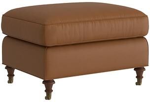 Maggie Leather Ottoman - Saddle Leather, Saddle Sierra - Ballard Designs