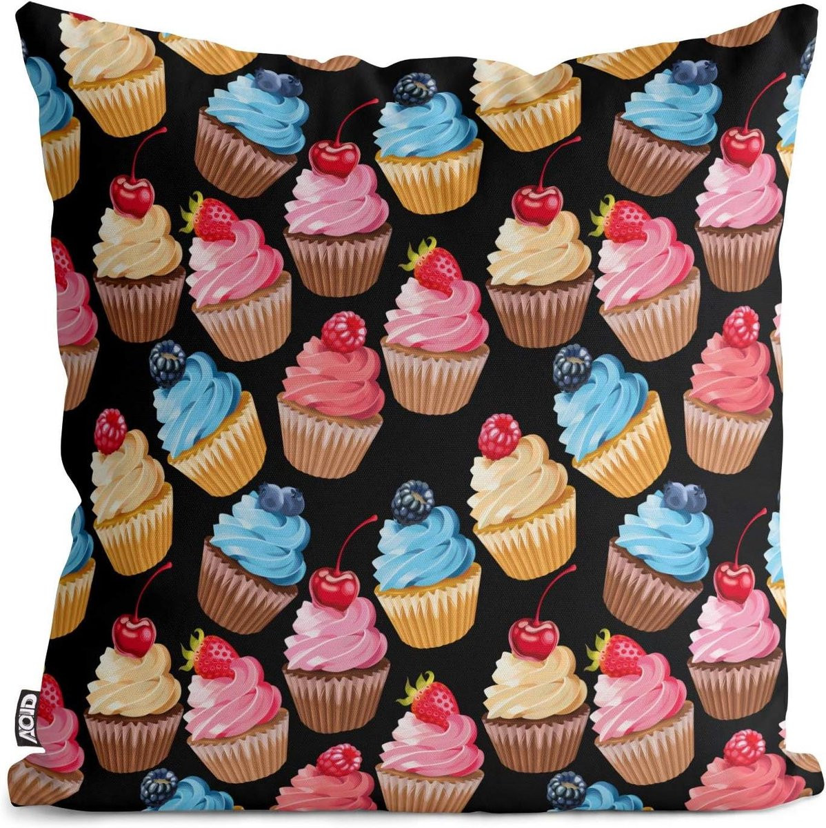 Meerkleurig decoratief kussensloop handgemaakt B/D/H: 80 x 80 cm