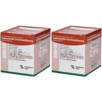 Kochsalzlösung 0,9% Plastikamp.Fresenius x2 2x20x20 ml Injektionslösung