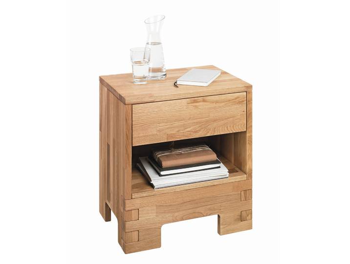 Nachtschrank, Braun, 52x60x38 cm, Wildeiche, 1 Schublade, Klassisch, Linea