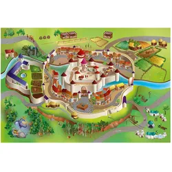 Achoka, Spielteppich + Spielmatte, Spielmatte Burg Mittelalter, 100x150cm (150 x 100 cm)
