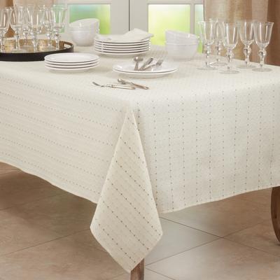 Saro Lifestyle Cotton Blend Tablecloth With Stitched Line Design