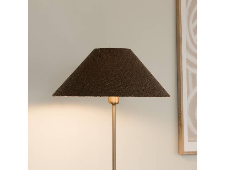 Iris Stehleuchte braun/messing Textil - Globen Lighting - Wohnzimmer - Skandinavisch - Stoff / Textil - Einflammig
