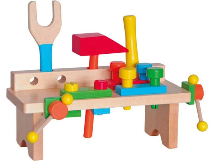 Woody Woody 90103 - Houten werkbank - Inclusief gereedschap - Meerkleurig