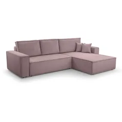 ECKSOFA L Form Cedria Lavendel 287/145/85 cm mit Schlaffunktion