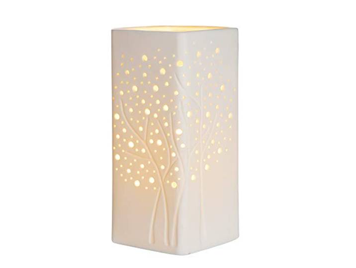 GILDE Design Lampe - Tischlampe aus Porzellan - Deko Wohnzimmer - Höhe 27 cm