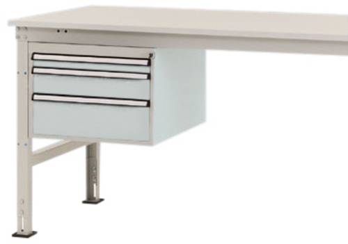 Manuflex ZB4665.7035 Gehäuse-Unterbau Mobil, Nutzhöhe 300mm mit 3 Schubfächer. Für Tischtiefe 800mm