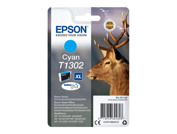 Epson Stag singlepack inktpatroon cyaan T1302 DURABrite Ultra Ink