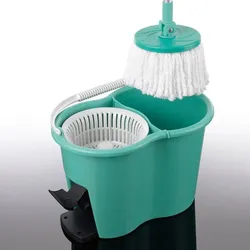 CLEANmaxx Power-Wischmopp - Zwei-Kammer-Filtersystem - türkis