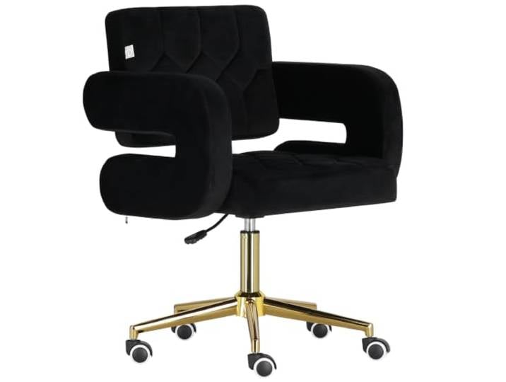 Calissimo Kosmetikhocker und Friseurhocker Amalfi mit Rückenlehne, mobiler SPA-Sessel auf Rollen, schwarz