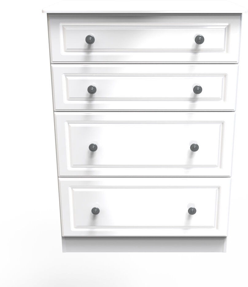 ClassicLiving Adala 77 cm W Chest of 4 Drawers White 108cm H X 77cm W X 40cm D