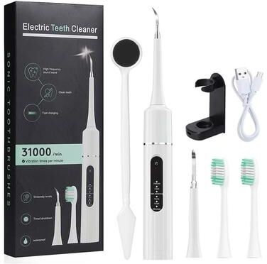 Uplift Essentials Sonic Electric Toothbrush Portable Dental Cleaner And Calculus Removal Tool white