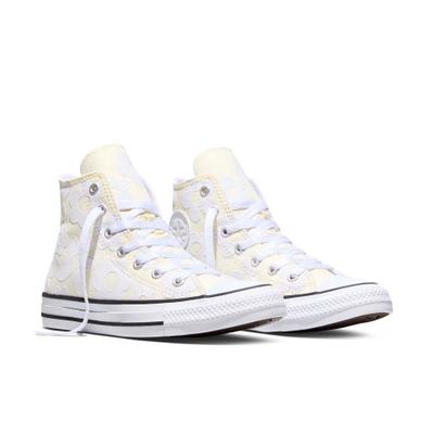Sneaker CONVERSE "CHUCK TAYLOR ALL STAR BUBBLE FLOWERS", Jungen, Gr. 37, beige (egret, weiß, silber), Textil, Schuhe Sneaker, für Alltag, bequem, mit profiliertem Laufsohlenprofil