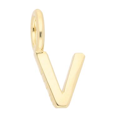 Buchstabenanhänger ADELIA´S "Buchstabenanhänger V 333 Gold ( 8K )", gold, Schmuckanhänger, Damen, Gold, Goldanhänger Buchstabe V