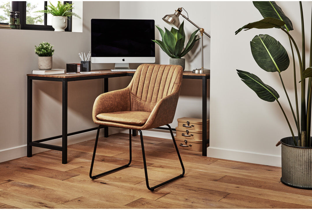 Borough Wharf Alodie Office Chair Tan 83cm H X 56cm W X 60cm D
