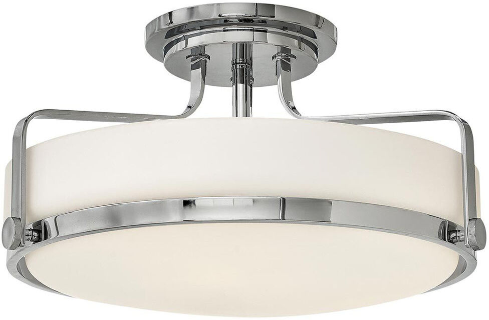 Ebern Designs Moreauville Glass Semi Flush Mount Polished Chrome 25.3cm H x 45.6cm W
