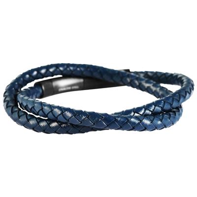 Wickelarmband ADELIA´S "Herren Armband – Wickelarmband aus Leder 43 cm", blau, Armbänder, Herren, 43cm, Leder, Wickelarmband, Geschenkidee: zeitlos und vielseitig