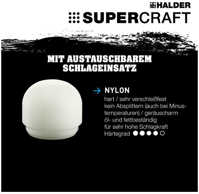 Halder SUPERCRAFT Marteau de protection 25mm avec 1 tête arrondie antirebond (3366.225)