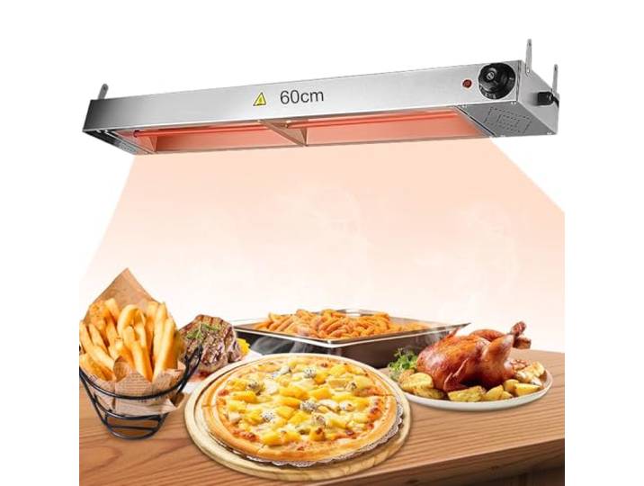 VFDZ Professional Wärmebrücke Küche Gastro, Edelstahl (1Stück, 60cm) Wärmelampe Gastro Hängen für Warmhalten von Speisen, Lebensmittel Wärmelampe für Catering, Buffet, Snackbar