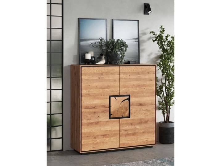 Highboard 129x125cm 'Zarah' Wildeiche geölt