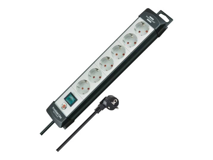 Brennenstuhl Multiprise 6 Prises Noir Et Gris 3m Câble
