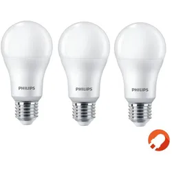 3er-Sparpack PHILIPS E27 LED Glühbirne opalweiss gefrostet 8W wie 60W 4000K universalweisses Licht