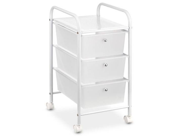 Idimex Badrollwagen Gina weiß, Weiß, Kunststoff, Metall, Mode, Rechteckig, 33x65x39 cm, Badezimmer, Badezimmerregale, Badregale