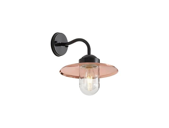 Applique murale d'extérieur moderne noire avec cuivre IP44 -