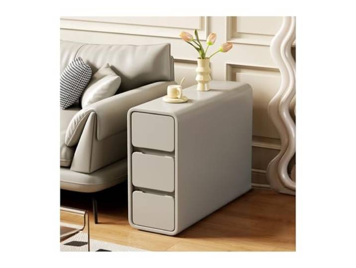 FZL02068LM Ecklager Ultraschmaler Sofa-Sideboard-Beistelltisch-Aufbewahrungsschrank(Grigio)
