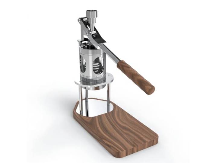 MRJYK Manuelle Espressomaschine, Tragbare Handpresse, 51 Mm/58 Mm Siebträger, Ideal Für Camping, Büro Und Reisen, Mit Manometer, Walnussholzgriff, Kein Stromanschluss Erforderlich, Für Zuhause Und