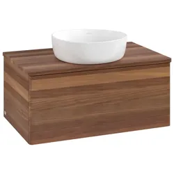 Villeroy und Boch Antao Waschtisch-Unterschrank L30012HM mit Beleuchtung, 80x36x50cm, Waschbeckenplattenfarbe warm walnut, warm walnut