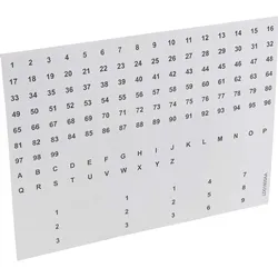 Legrand (BT) Blatt m.Zahlen 1-99 Legrand 004969
