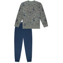 Schiesser Kinder-Pyjama mit Bündchen - Gr. 98 - grün
