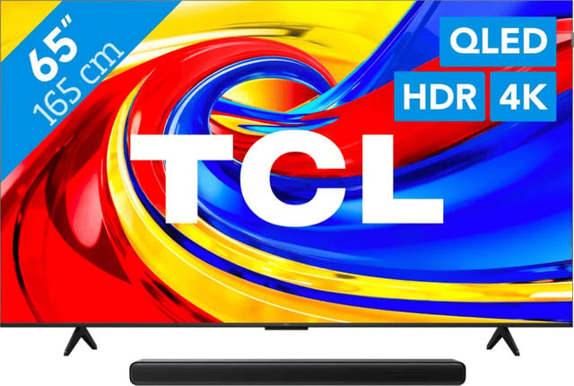 TCL 65 inch QLED P79L 4K TV (2026) met TCL S45H 2.0 Soundbar