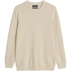 Marc O'Polo Herren Strickpullover - Piqué-Struktur, Rundhals, Regular Fit, Cotton Beige / 2XL