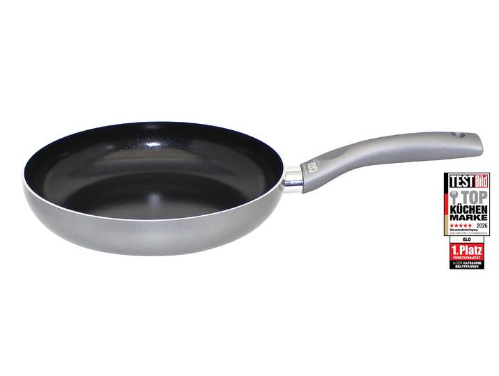 Bratpfanne ELO Ducato , silber (silberfarben, schwarz), H:5cm Ø:24cm, Pfannen, Bratpfanne, Für alle Herdarten geeignet, inkl. Induktion